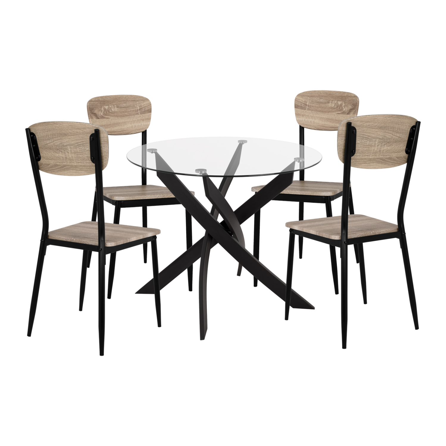 set-5tmch-trapezi-mayro-karekles-sonama- ΣΕΤ 5ΤΜΧ ΤΡΑΠΕΖΙ ΜΑΥΡΟ & ΚΑΡΕΚΛΕΣ SONAMA ΜΕ ΜΑΥΡΙΑ ΠΟΔΙΑ HM11072 - Image 1