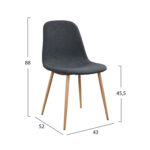 ΣΕΤ ΤΡΑΠΕΖΑΡΙΑΣ 5ΤΜΧ KELVIN HM21117 ΤΡΑΠΕΖΙ ΜΕ ΚΑΡΕΚΛΕΣ ΜΕΤΑΛΛΙΚΕΣ ΜΕ ΥΦΑΣΜΑ - Image 2