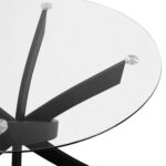 ΣΕΤ ΤΡΑΠΕΖΑΡΙΑΣ 5ΤΜΧ LADY HM21199.02 ΓΥΑΛΙ--ΜΕΤΑΛΛΟ ΣΕ ΜΑΥΡΟ & ΒΕΛΟΥΔΟ ΣΑΠΙΟ ΜΗΛΟ - Image 5