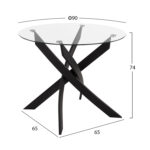 ΣΕΤ ΤΡΑΠΕΖΑΡΙΑΣ 5ΤΜΧ LADY HM21199.04 ΓΥΑΛΙ--ΜΕΤΑΛΛΟ & ΒΕΛΟΥΔΟ ΣΕ ΜΑΥΡΟ - Image 2