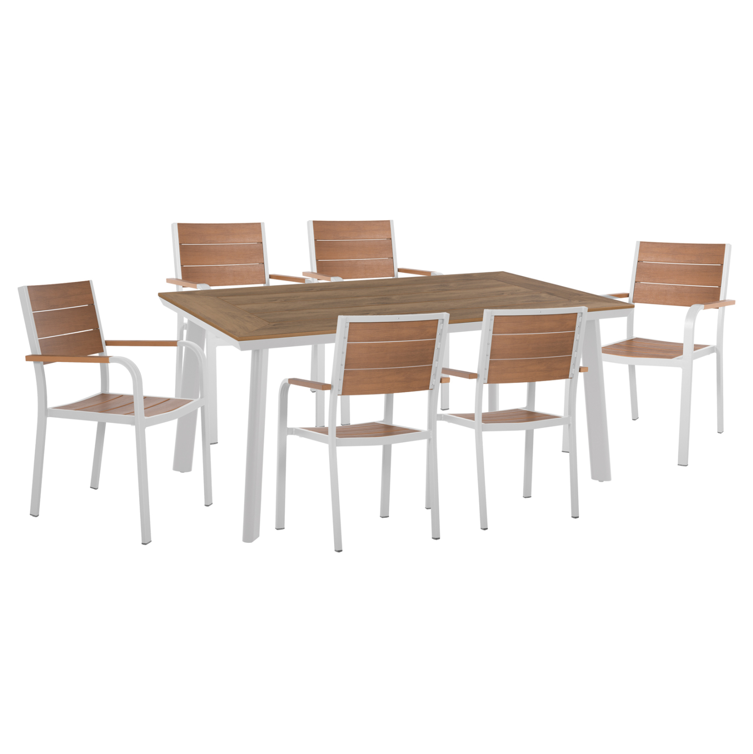 set-trapezarias-fb910738-trapezi-6-polyt ΣΕΤ ΤΡΑΠΕΖΑΡΙΑΣ TABER HM10738 ΤΡΑΠΕΖΙ & 6 ΠΟΛΥΘΡΟΝΕΣ-ΑΛΟΥΜΙΝΙΟ & POLYWOOD-ΛΕΥΚΟ - Image 1