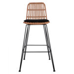ΣΚΑΜΠΟ ΜΕΤΑΛΛΙΚΟ ΜΕ ΜΑΞΙΛΑΡΙ ALLEGRA HM5452 ΜΕ WICKER ΣΕ ΜΠΕΖ ΑΠΟΧΡΩΣΗ 56x60x109 εκ. - Image 3