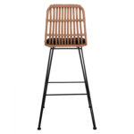 ΣΚΑΜΠΟ ΜΕΤΑΛΛΙΚΟ ΜΕ ΜΑΞΙΛΑΡΙ ALLEGRA HM5452 ΜΕ WICKER ΣΕ ΜΠΕΖ ΑΠΟΧΡΩΣΗ 56x60x109 εκ. - Image 6