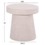 ΤΡΑΠΕΖΙ ΣΑΛΟΝΙΟΥ ΣΤΡΟΓΓΥΛΟ ΣΕΙΡΑ SANTORINI HM18052 MDF ΣΕ ΥΠΟΛΕΥΚΟ ΧΡΩΜΑ Φ48x49Υεκ. - Image 2