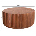 ΤΡΑΠΕΖΙ ΣΑΛΟΝΙΟΥ ΣΤΡΟΓΓΥΛΟ SEDGE HM9695 ΜΑΣΙΦ ΑΚΑΚΙΑ-ΦΥΣΙΚΟ ΧΡΩΜΑ Φ90Χ38Υεκ. - Image 2
