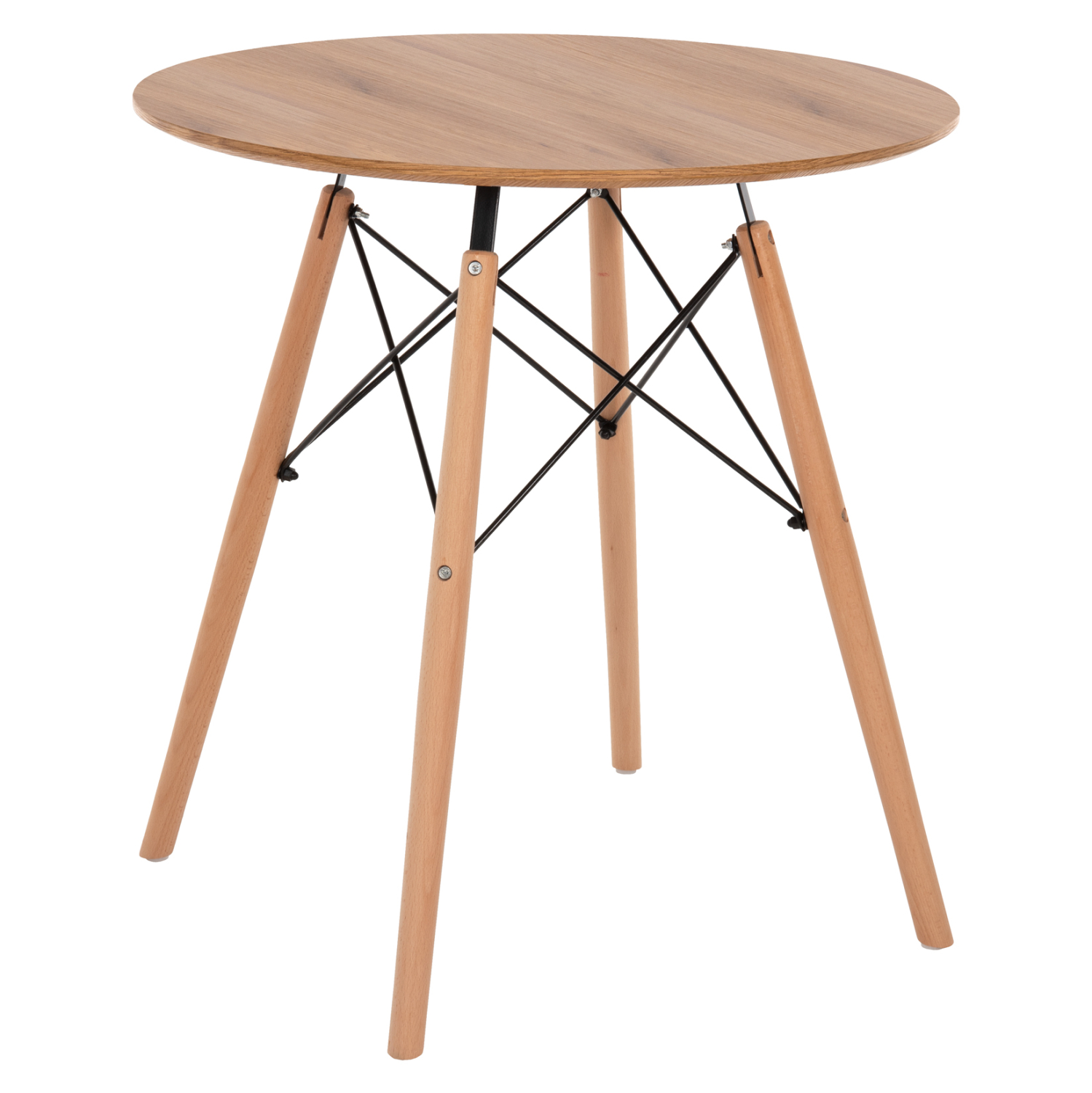 trapezi-stroggylo-fb9005904-mdf-se-fysik ΤΡΑΠΕΖΙ MINIMAL ΣΤΡΟΓΓΥΛΟ HM0059.04 MDF ΣΕ ΦΥΣΙΚΟ-ΠΟΔΙΑ ΟΞΙΑΣ ΦΥΣΙΚΟ Φ80Χ72Υεκ. - Image 1