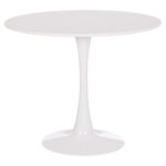 ΤΡΑΠΕΖΙ ΣΤΡΟΓΓΥΛΟ BROLIN HM18141.01 MDF TOP-ΒΑΣΗ ΜΕΤΑΛΛΙΚΗ--ΛΕΥΚΟ Φ90x73Υεκ