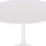 ΤΡΑΠΕΖΙ ΣΤΡΟΓΓΥΛΟ BROLIN HM18141.01 MDF TOP-ΒΑΣΗ ΜΕΤΑΛΛΙΚΗ--ΛΕΥΚΟ Φ90x73Υεκ - Image 3