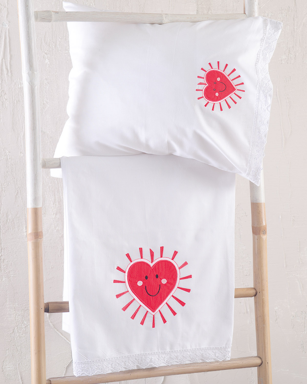 263.-loveheart_babybed-2 Σετ Σεντόνια Κούνιας 100% Βαμβάκι 100x160 Loveheart Rythmos - Image 1
