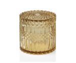 Andrea House - Γυάλινο Κουτί Μπάνιου Yellow Glass Ø10,5cm