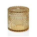 Andrea House - Γυάλινο Κουτί Μπάνιου Yellow Glass Ø10,5cm