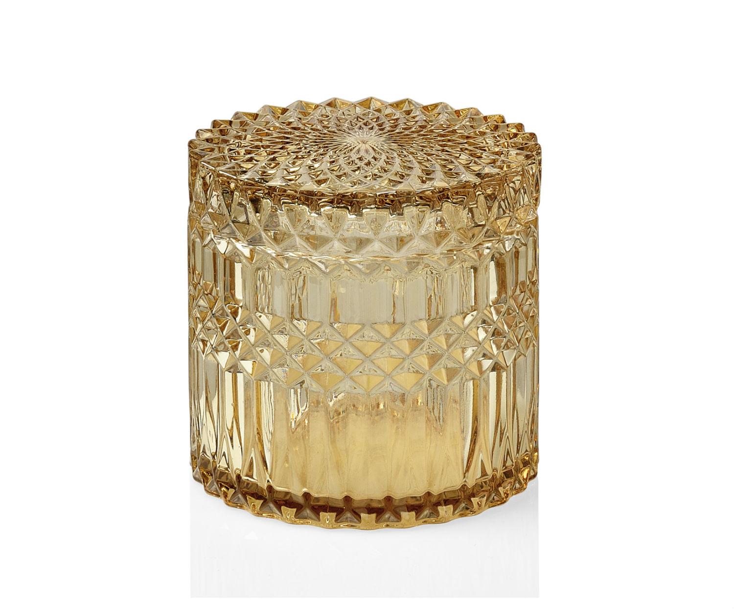 CR68278-01.741E3F5A6498 Andrea House - Γυάλινο Κουτί Μπάνιου Yellow Glass Ø10,5cm - Image 1