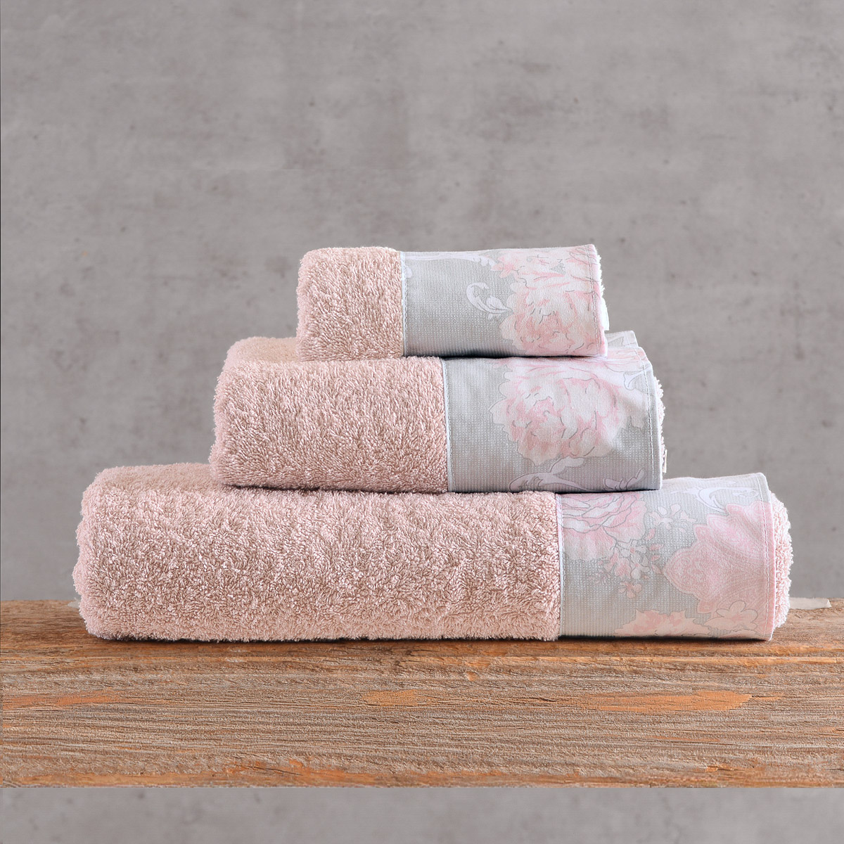 candince_towels_pack3 Σετ Πετσέτες Βαμβακερές 3τεμ Candince Πούδρα - Ρόζ 500gr Rythmos - Image 1