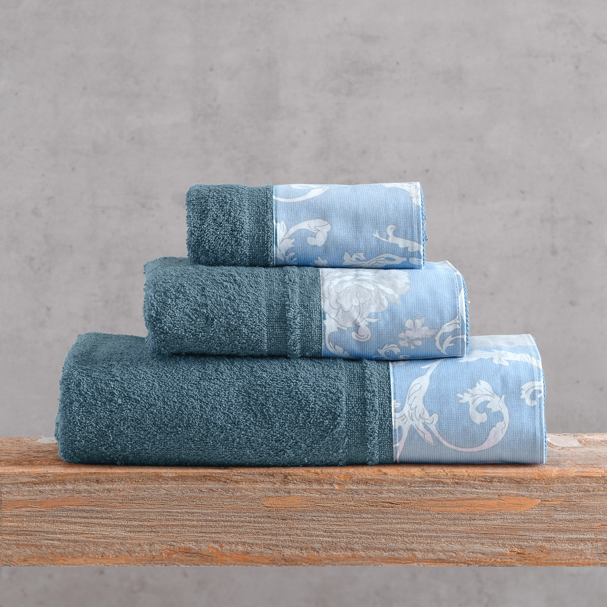 candince_towels_pack5 Σετ Πετσέτες Βαμβακερές 3τεμ Candince Ντένιμ – Μπλέ 500gr Rythmos - Image 1