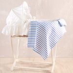 Σεντόνι Λίκνου 80x110 100% Βαμβάκι Eloise Γαλάζιο Rythmos