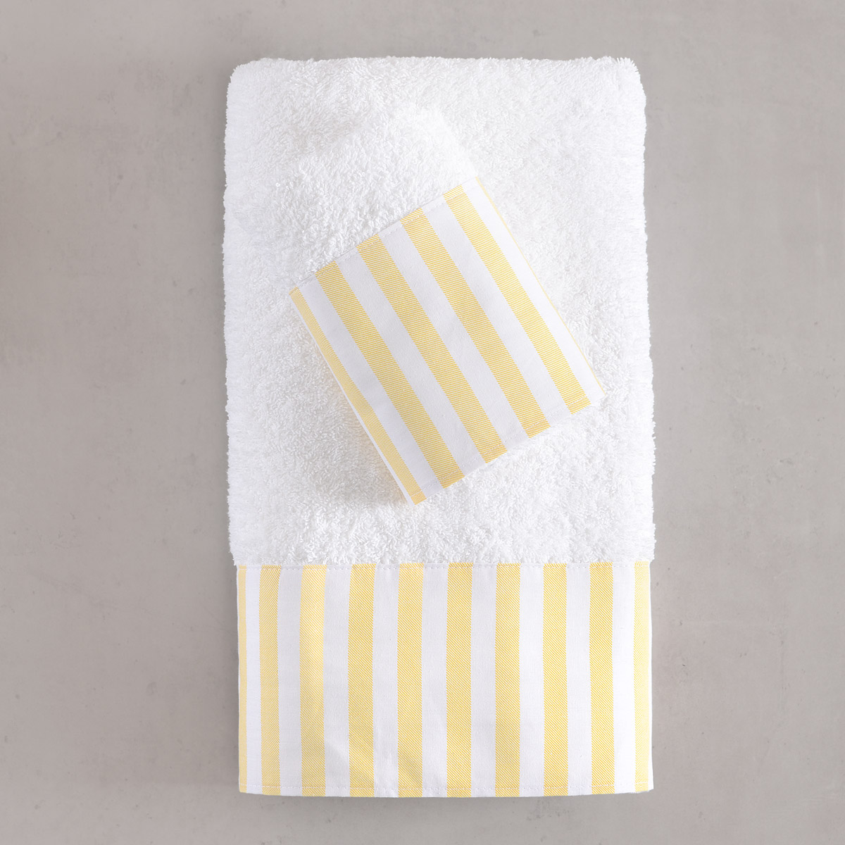 eloise_babynbath_yellow_2 Σετ πετσέτες 2τεμ 100% Βαμβάκι Eloise Κίτρινο - Λευκο Rythmos - Image 1