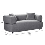 ΚΑΝΑΠΕΣ 2-ΘΕΣΙΟΣ ARCTIS HM3328.01 ΓΚΡΙ ΥΦΑΣΜΑ 169x88x68Υεκ. - Image 2