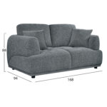 ΚΑΝΑΠΕΣ 2-ΘΕΣΙΟΣ STRUCTO HM3330.01 ΓΚΡΙ ΥΦΑΣΜΑ 168x94x88Υεκ. - Image 2