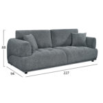 ΚΑΝΑΠΕΣ 3-ΘΕΣΙΟΣ STRUCTO HM3329.01 ΓΚΡΙ ΥΦΑΣΜΑ 227x94x88Υεκ. - Image 2