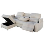 ΣΕΤ ΚΑΝΑΠΕΣ-ΠΟΛΥΘΡΟΝΑ RELAX SYNTHIA HM10735.01 ΜΠΕΖ ΥΦΑΣΜΑ-ΗΛΕΚΤΡΙΚΗ ΑΝΑΚΛΙΣΗ [L] - Image 4
