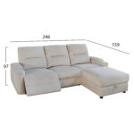 ΣΕΤ ΚΑΝΑΠΕΣ-ΠΟΛΥΘΡΟΝΑ RELAX SYNTHIA HM10736.01 ΜΠΕΖ ΥΦΑΣΜΑ-ΗΛ.ΑΝΑΚΛΙΣΗ [R] - Image 2
