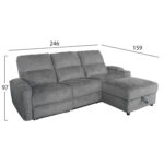 ΣΕΤ ΚΑΝΑΠΕΣ-ΠΟΛΥΘΡΟΝΑ RELAX SYNTHIA HM10736.03 ΓΚΡΙ ΥΦΑΣΜΑ-ΗΛ.ΑΝΑΚΛΙΣΗ [R] - Image 2