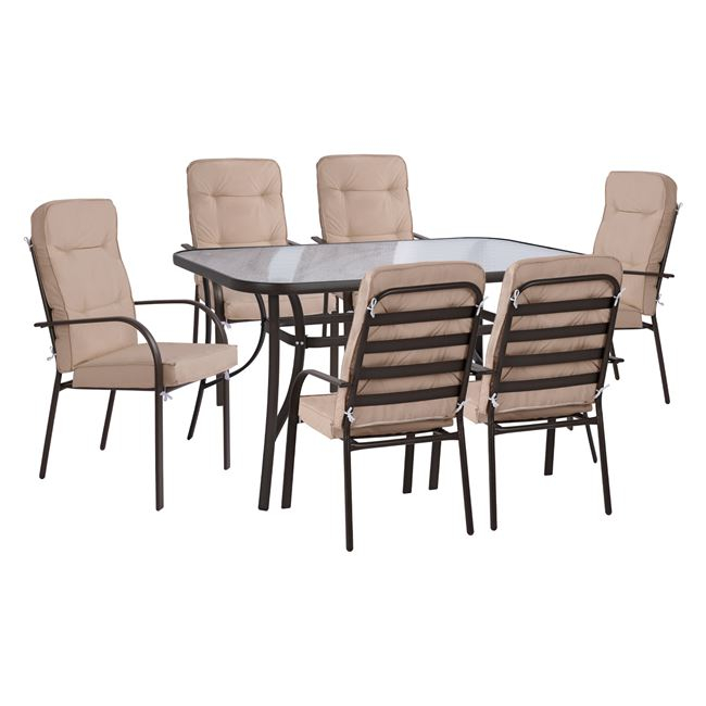 set-trapezarias-7tmx-trapezi-150ch90ch72 ΣΕΤ ΤΡΑΠΕΖΑΡΙΑΣ 7TMX ΤΡΑΠΕΖΙ 150Χ90Χ72Υεκ.ΚΑΙ 6 ΠΟΛΥΘΡΟΝΕΣ ΜΕΤΑΛΛΟ ΚΑΦΕ HM10561.02 - Image 1