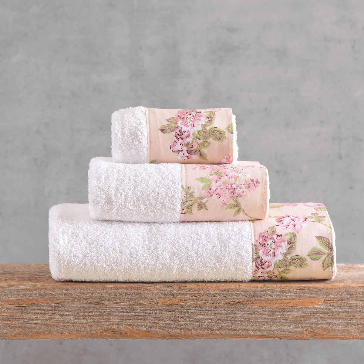 spingtime_towels_pack12 Σετ Πετσέτες Βαμβακερές 3τεμ Springtime Λευκό – Ρόζ 500gr Rythmos - Image 1