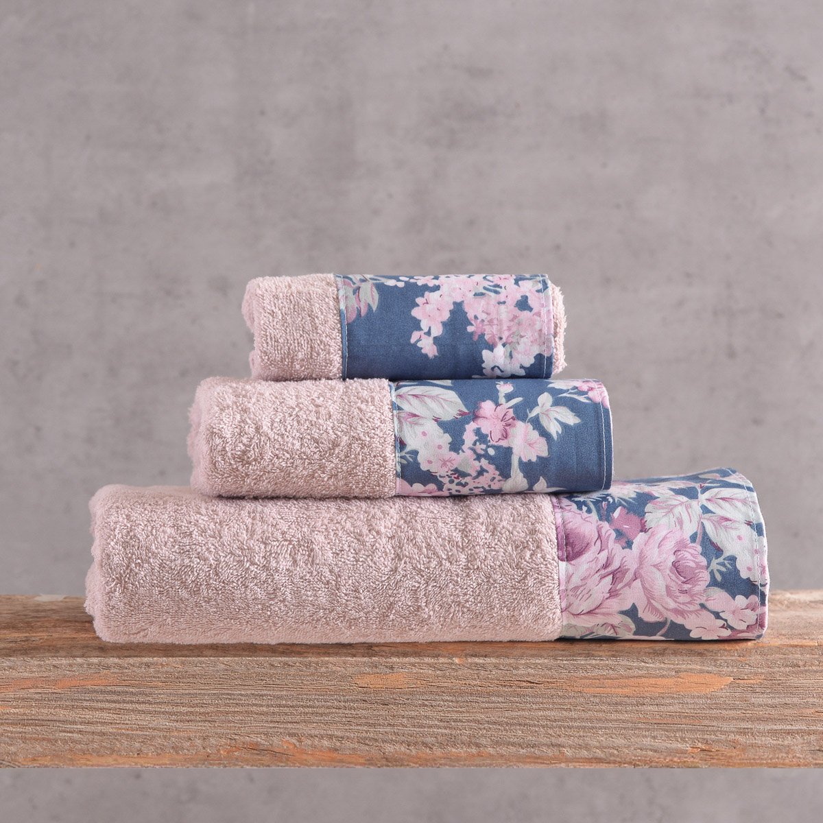 spingtime_towels_pack17 Σετ Πετσέτες Βαμβακερές 3τεμ Springtime Πούδρα - Μπλέ Σκούρο 500gr Rythmos - Image 1