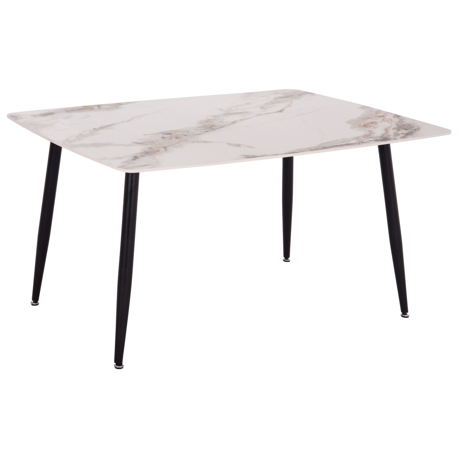 trapezi-fb91814904-keramiko-top-me-opsi- ΤΡΑΠΕΖΙ RAVEN HM18149.04 ΚΕΡΑΜΙΚΟ TOP ΜΕ ΟΨΗ ΛΕΥΚΟ/ΚΑΦΕ ΜΑΡΜΑΡΟ 140x80x74Υεκ. - Image 1
