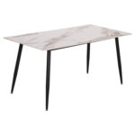 ΤΡΑΠΕΖΙ RAVEN HM18150.04 ΚΕΡΑΜΙΚΟ TOP ΜΕ ΟΨΗ ΛΕΥΚΟ/ΚΑΦΕ ΜΑΡΜΑΡΟ 160x80x74Υεκ. - Image 4