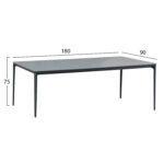 ΤΡΑΠΕΖΙ ΤΡΑΠΕΖΑΡΙΑΣ STAD HM6557.01 ΓΚΡΙ ΑΛΟΥΜΙΝΙΟ & SINTERED STONE TOP 180x90x75Υεκ - Image 2