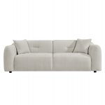 ΚΑΝΑΠΕΣ 3-ΘΕΣΙΟΣ JUNOA HM3333.02 ΕΚΡΟΥ ΥΦΑΣΜΑ 228x89x74Υεκ - Image 3