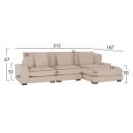 ΚΑΝΑΠΕΣ ΔΕΞΙΑ ΓΩΝΙΑ CRANFIELD HM3287.02R ΜΠΕΖ ΡΙΓΕ ΥΦΑΣΜΑ 315x167(γωνία)x67Υεκ. - Image 2