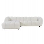 ΚΑΝΑΠΕΣ ΓΩΝΙΑ (ΑΡΙΣΤΕΡΗ) LYKKE HM3326.02L ΕΚΡΟΥ ΥΦΑΣΜΑ 280x89-165(η γωνία)x70Υεκ - Image 3