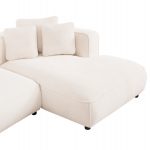 ΚΑΝΑΠΕΣ ΓΩΝΙΑ (ΔΕΞΙΑ) 3-ΘΕΣΙΟΣ GRACE HM3280.02R ΛΕΥΚΟ ΥΦΑΣΜΑ 252x160x70-90Υεκ - Image 6