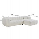 ΚΑΝΑΠΕΣ ΓΩΝΙΑ (ΔΕΞΙΑ) LYKKE HM3326.02R ΕΚΡΟΥ ΥΦΑΣΜΑ 280x89-165(η γωνία)x70Υεκ - Image 2