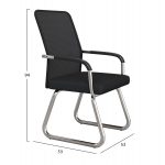 ΚΑΡΕΚΛΑ ΕΠΙΣΚΕΠΤΗ STED HM1232.01 ΜΑΥΡO MESH--ΠΟΔΙΑ/ΜΠΡΑΤΣΑ ΧΡΩΜΙΟΥ 55x59x89Υεκ - Image 2
