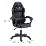 ΚΑΡΕΚΛΑ GAMING STRATUS HM1231.01 ΜΑΥΡΟ PVC--ΜΕ ΜΑΞIΛΑΡΑΚΙΑ ΜΕΣΗΣ/ΚΕΦΑΛΗΣ 62x62x119Υεκ - Image 2
