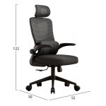 ΚΑΡΕΚΛΑ ΓΡΑΦΕΙΟΥ KESI HM1222.01 ΜΑΥΡO MESH & PP 52x50x122Υεκ. - Image 3