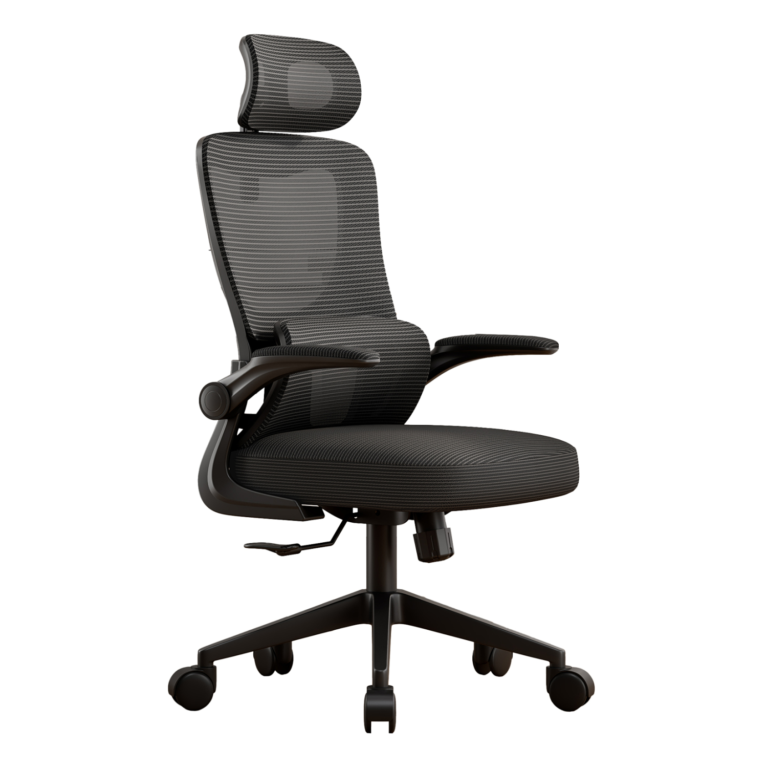 karekla-grafeioy-fb9122201-mayro-mesh-pp ΚΑΡΕΚΛΑ ΓΡΑΦΕΙΟΥ KESI HM1222.01 ΜΑΥΡO MESH & PP 52x50x122Υεκ. - Image 1
