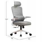 ΚΑΡΕΚΛΑ ΓΡΑΦΕΙΟΥ KESI HM1222.02 ΑΝΟΙΧΤΟ ΓΚΡΙ MESH--ΛΕΥΚΟ PP 52x50x122Υεκ. - Image 3