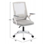 ΚΑΡΕΚΛΑ ΓΡΑΦΕΙΟΥ ZENITH HM1225.02 ΛΕΥΚΟ PP--ΑΝΟΙΧΤΟ ΓΚΡΙ MESH 60x60x92-100Υεκ - Image 2