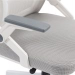 ΚΑΡΕΚΛΑ ΓΡΑΦΕΙΟΥ ZENITH HM1225.02 ΛΕΥΚΟ PP--ΑΝΟΙΧΤΟ ΓΚΡΙ MESH 60x60x92-100Υεκ - Image 9