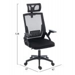 ΚΑΡΕΚΛΑ ΓΡΑΦΕΙΟΥ MATRON HM1226.01 ΜΑΥΡO PP & MESH ΥΦΑΣΜΑ 47x47x128Υεκ - Image 2