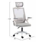 ΚΑΡΕΚΛΑ ΓΡΑΦΕΙΟΥ MATRON HM1226.02 ΛΕΥΚΟ PP--ΑΝΟΙΧΤΟ ΓΚΡΙ MESH 47x47x128Υεκ - Image 2