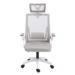 ΚΑΡΕΚΛΑ ΓΡΑΦΕΙΟΥ MATRON HM1226.02 ΛΕΥΚΟ PP--ΑΝΟΙΧΤΟ ΓΚΡΙ MESH 47x47x128Υεκ - Image 3