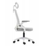 ΚΑΡΕΚΛΑ ΓΡΑΦΕΙΟΥ MATRON HM1226.02 ΛΕΥΚΟ PP--ΑΝΟΙΧΤΟ ΓΚΡΙ MESH 47x47x128Υεκ - Image 4