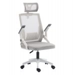 ΚΑΡΕΚΛΑ ΓΡΑΦΕΙΟΥ MATRON HM1226.02 ΛΕΥΚΟ PP--ΑΝΟΙΧΤΟ ΓΚΡΙ MESH 47x47x128Υεκ - Image 7