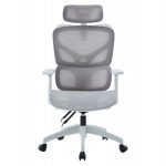 ΚΑΡΕΚΛΑ ΓΡΑΦΕΙΟΥ APEX HM1227.02 ΛΕΥΚΟ PP--ΑΝΟΙΧΤΟ ΓΚΡΙ MESH 68x68x120-130Υεκ - Image 3